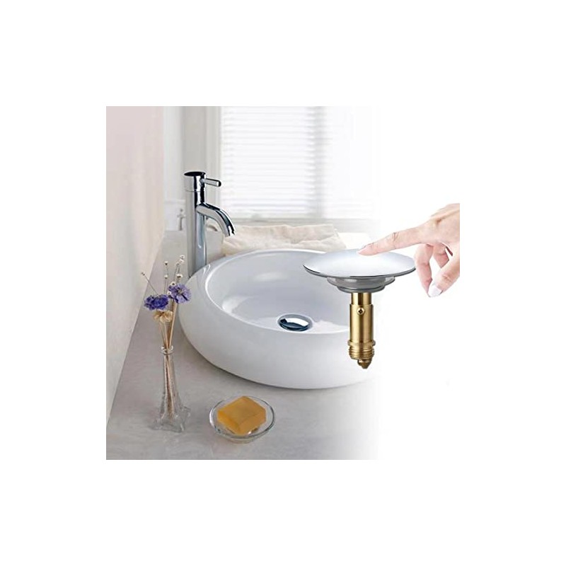 Bathroom Push Pop-Up Click Clack Plug Stopper, 66mm Push Sink