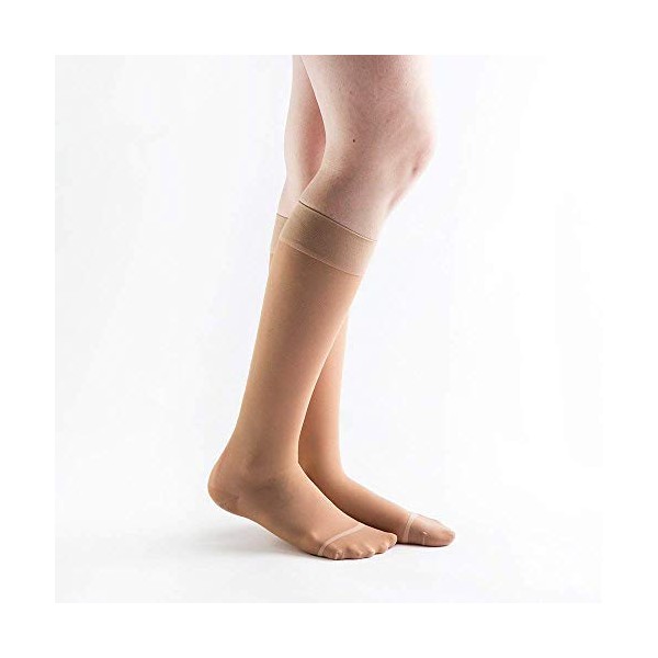 Actifi Women's Sheer 8-15 mmHg Compression Stockings, Knee High, Closed Toe, Mild Support