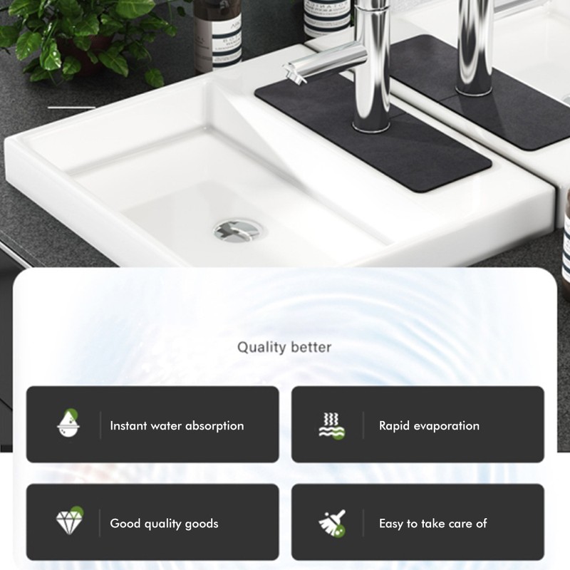 Splash Guard for Sink Faucet Diatomite Super Absorbent Fast Drying