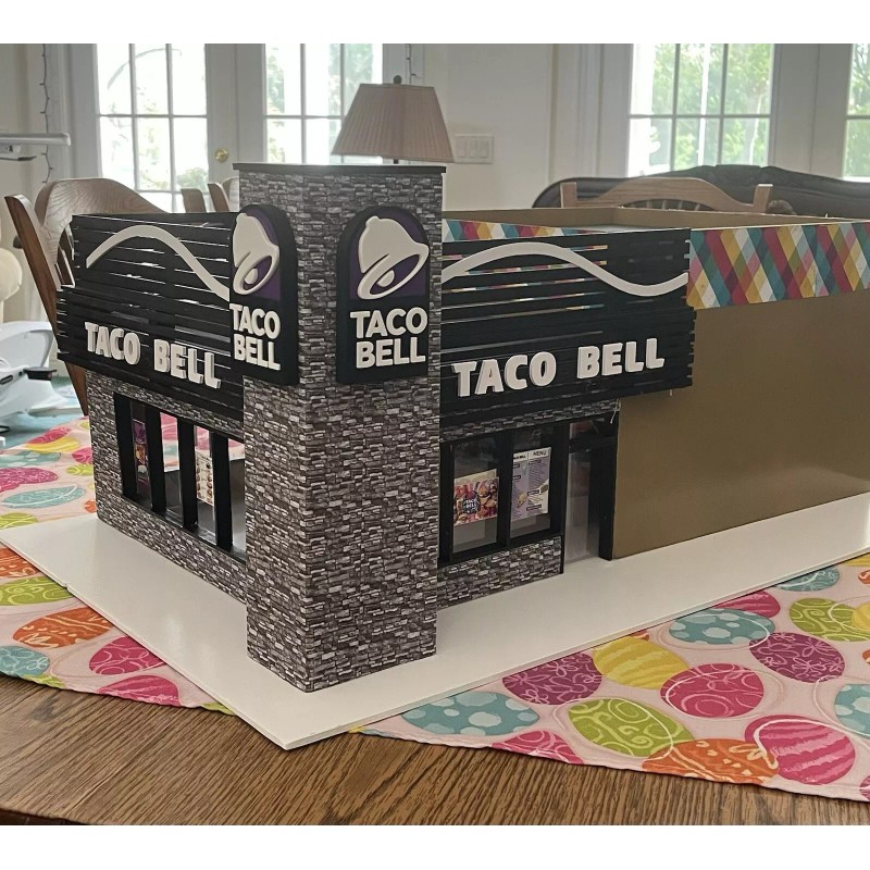 Spencer-3D O-Scale Taco Bell Restaurant 3D Sign Plastic Decals
