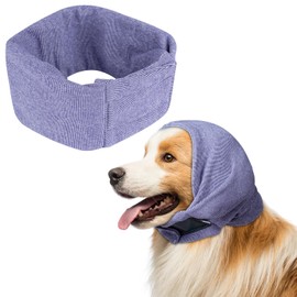 Aomig Earmuffs for Dogs, Dog Hat, Pet Dogs, Hearing Protection, Adjustable Ear Flap for Dogs with Stretch Bands, Dog Head Wrap, Neck Warmer, Dog Ear Protection, Hearing Protection for Dogs (Purple, L)