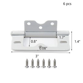 Wealrit 6 pcs White Non-Mortise Hinges Door Hinges 3 Inch Length Heavy Duty Door Hinges Bifold Butt Hinges with Screws