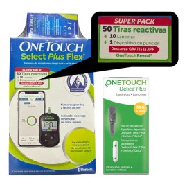 Kit 50 Tiras One Touch +35 Lancetas+lancetador+glucometro