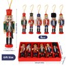 6 Pcs Christmas Wooden Nutcracker Ornaments,12cm Minifigures Soldier Nutcracker Puppet,Wooden