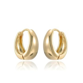 Salanda Gold Hoop Earrings for Women,Small Huggie 18K Gold Plated Earring Hypoallergenic Gold Earrings for Women Girls 020/12mm