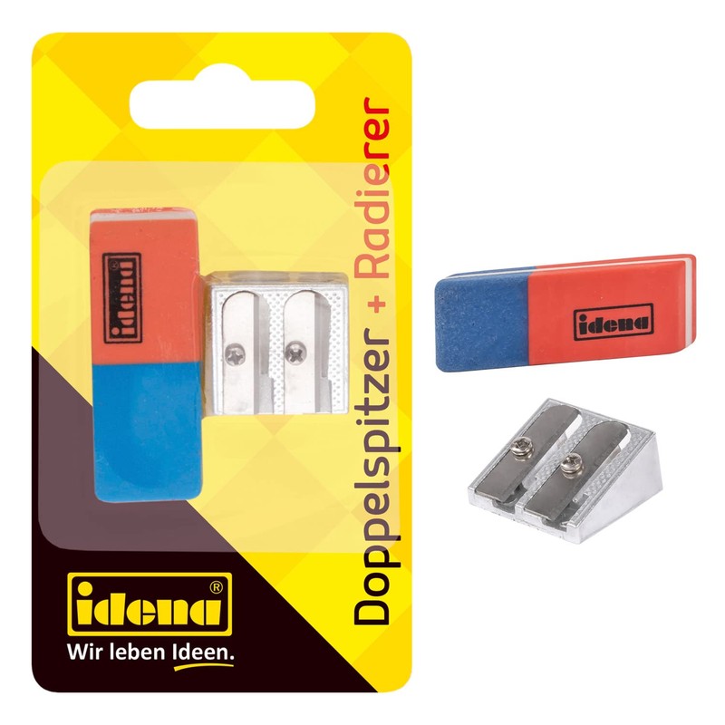 IDENA 522073 Rubber and Pencil Sharpener Set of 2