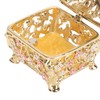 Peacock Trinket Boxes Hand Painted Finish Exquisite Beautiful Rhinestones Hinged