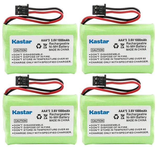 Kastar 4-Pack AAAX3 3.6V MSM 1000mAh Ni-MH Rechargeable Battery for