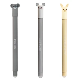 EBERHARD FABER 599019 Rollerball Pen Erasable 3 Animal Erase It Lama Koala Mouse Gel Pen Blue 0.7 mm