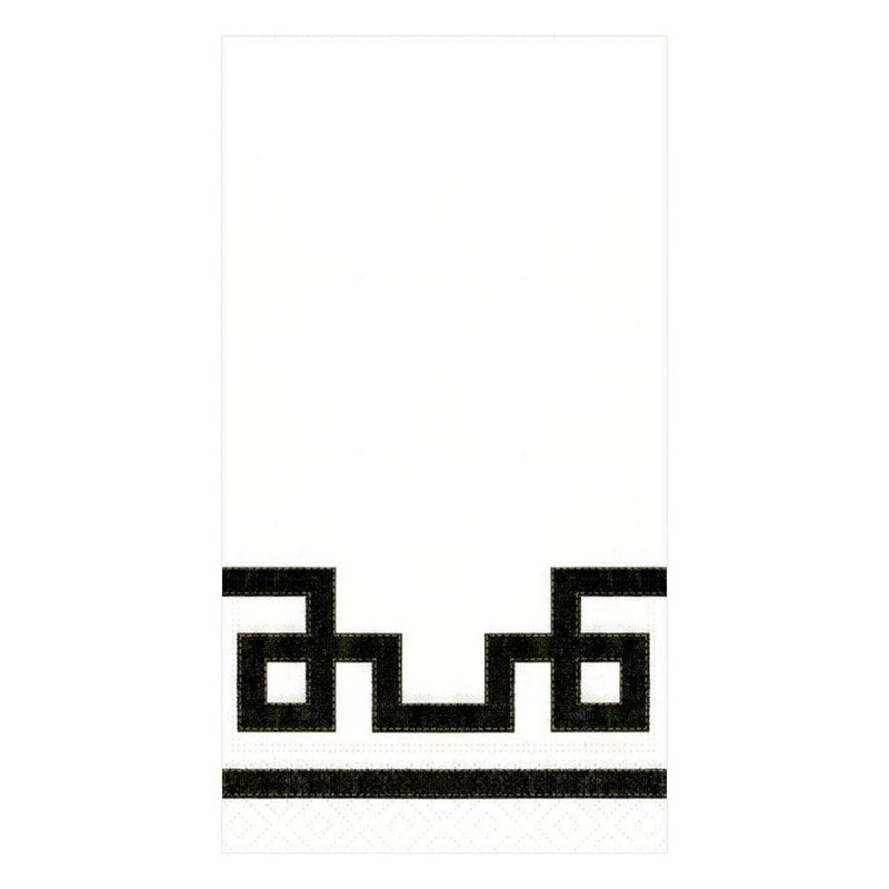 Caspari Rive Gauche Paper Guest Towel Napkins in Black &