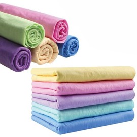 GEARS Chamois Towel, Size L, Set of 2, Swim Towel, Sports Towel, Large Size, Large, Water Absorbent, Quick Drying, Hair, Car, Wash, Window, Washroom, Pool, Sports, Plain, Pet, Blue