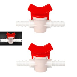 Feelers Drip Irrigation Switch Valve, 5/8" Barbed Hose ID Ball Valve for Drip Irrigation Hoses Agricultura Garden (Pack of 2)