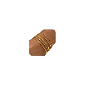 Striviio Gold Bracelets for Women, 14K Gold Plated Stackable Bracelet Stack Set Adjustable Charm Small Square Chain Snake Link Layered Waterproof Jewelry Sets Gifts