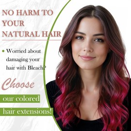 RUNATURE Pink Tape in Hair Extensions Human Hair, 16 Inch Hot Pink Hair Extensions Tape ins Colored Hair Extension for Highlight, Pink Tape in Extensions Remy Hair Fashion Color, 25g 10pcs