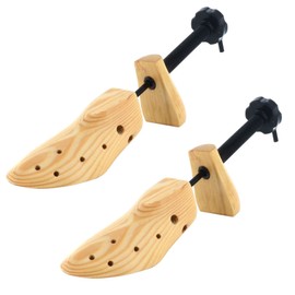 LIZZIE JACOBS New Pack of 2 Women's Shoe Stretchers 3-Way Expanders For Stretching Ladies Shoes Wooden Adjustable Shoe Tree Stretch Shoe Length Width Height with 8 Bunion Plugs