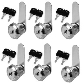 Drawer Locks, Furniture Locks, Cylinder Lock, Cupboard Lock, Letter Box Lock, Cam Lock, Different Locking, with 12 Keys for Office Desks, Filing Cabinets, Drawer Cabinets (20 mm), Pack of 6