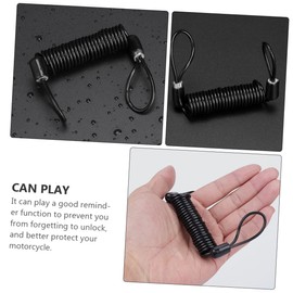 Gadpiparty 4Pcs Black Durable Lock Reminder Cable for Bikes Motorcycles Versatile Theft Spring Wire for Helmet Brake Locks Flexible Design for Various Security Needs
