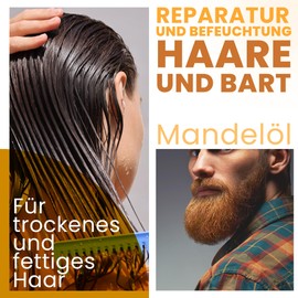 Mandelöl 100% natürliches kaltgepresstes Schwangerschaftsöl Anti Dehnungsstreifen Säuglingspflege Massage-Öl Haarmaske Feuchtigkeitsspendend nach Bad oder Sonne Basis ätherische Öle 200 ml