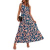 BTFBM Women Summer Dresses Casual Sleeveless Maxi Dresses Cute Floral