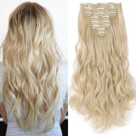 Clip-In Hair Extensions, 8 Wefts, Wavy Like Real Hair