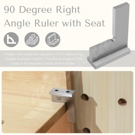 Machinist Square with Base, Atarvana 90 Degree Precision Square Right Angle Ruler Hardened Steel for Woodworking Carpentry