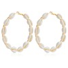 Natural Cowrie Shell Hoop Earring for Women White Shell Drop