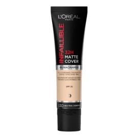 Base De Maquillaje Loréal Paris Infaillible Matte Cover Tono 130 Neutral 30ml                                                                         