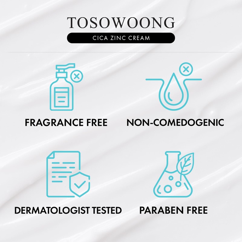 TOSOWOONG Zinc Oxide 10 Cream, 100,000ppm Zinc Oxide, Heal, Soothe