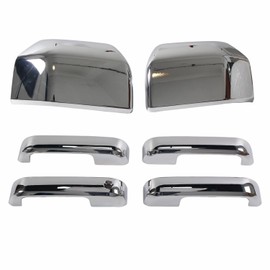 AUCERAMIC Chrome Full Mirror Covers + Door Handle Covers Fit for 2015-2020 Ford F-150 Pickup 4-Door