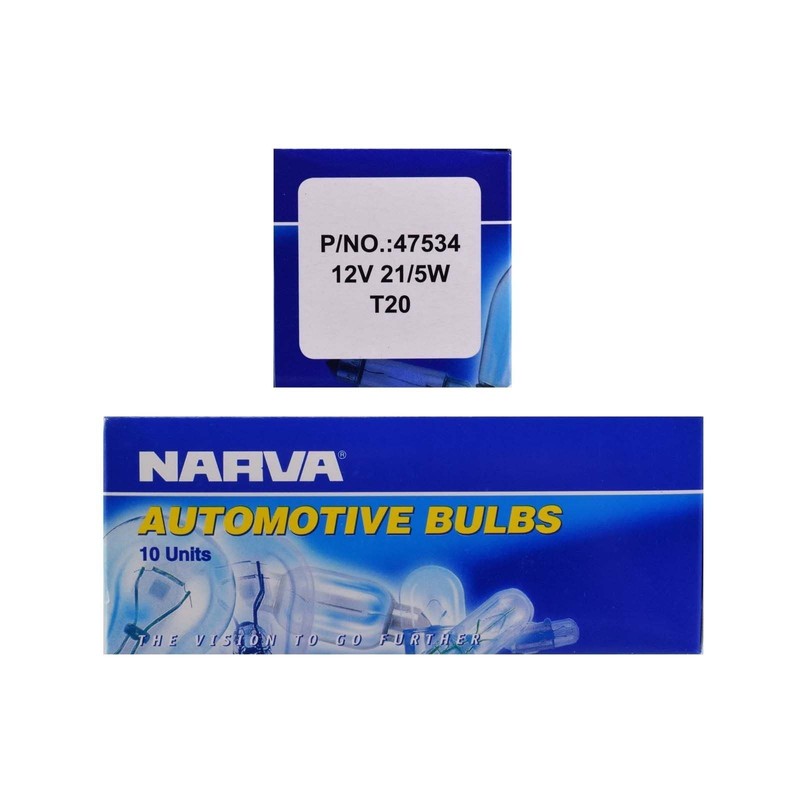 Narva 47534 12V 21/5W W21/5W Wedge Globe 10-Pieces