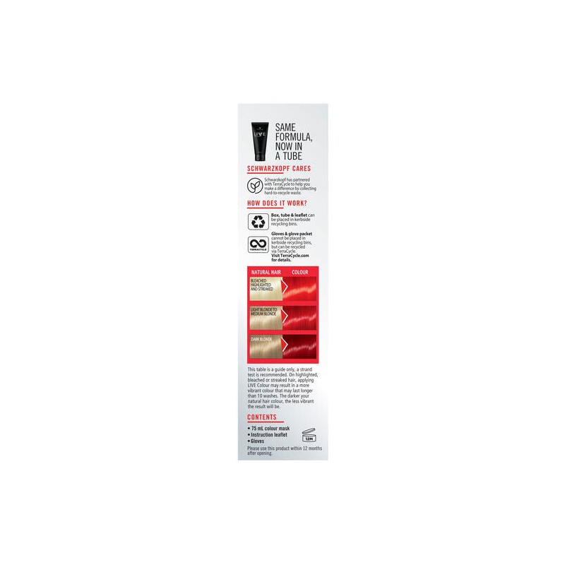 Schwarzkopf Live Colour Ultra Brights Pillar Box Red 75ml