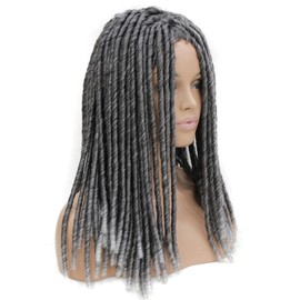 Twist Hair Crotchet Braids Wigs Synthetic Dreadlocks Braids Hair Wig (Salt and Pepper)