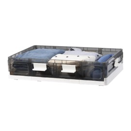 Under Bed Storage Containers With Wheels Plastic,Foldable Under Bed Storage Containers With Clear Lids Stackable Storage Bins 11Gal Storage Bins For Clothes,Books Crafts (S)