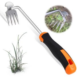 ZZLLKQ Weed Remover Device, Stainless Steel, Weeder Improved Gardening, Hand Weed, Joint Scraper with Handle, Garden Tool, Weed Remover (Orange)