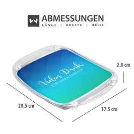 WIRKSAM WERBEN Payment Plate, Cashier Plate, Money Tray for Retail, Thank You for Shopping, Acrylic Glass, Blue, Ready