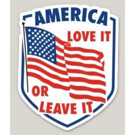 America Love it or Leave it Vintage Style Decal/Vinyl/Die Cut - Sticker Graphic - Auto, Wall, Laptop, Cell, Truck Sticker for Windows, Cars, Trucks