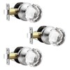 Lepushom 3 Pack Crystal Door Knobs Interior, Elegant Satin Nickel