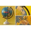 EXERZ 20cm Antique Globe Ocean Blue with a Wooden Base,