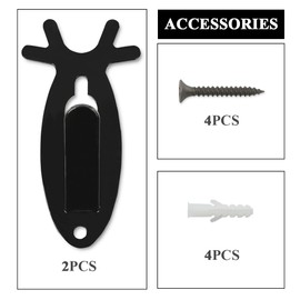 CROSSDESIGN 2 Pack Mount Skull Hanger, Wall Mount, Deer, Mule, Antelope, Coyote, Small Game Animals,20 LB for Living Room Bedroom Home Decor Hook Stainless Steel