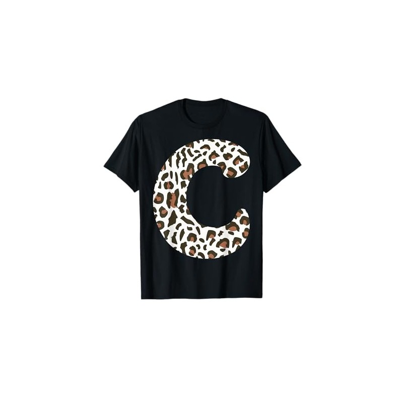 leopard animal print pattern monogram initial name letter c T-Shirt