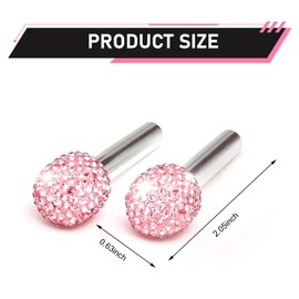 Zigeiya 4 PCS Car Bling Inner Door Lock Covers, Sparkling Rhinestone-encrusted Pull Knob Cap, Rust-proof Anti-slip Decorative Cover, Universal Fashion Interior Modification Part for Cars (Pink)