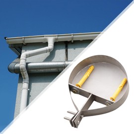 Milageto 8" Chimney Pipe Bracket Chimney Pipe Holder Metal Adjustable Fireplace Parts Ring Pipe Hanger Wall Strap Pipe Clamp, Silver