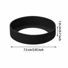 ONLYKXY 3pcs 7.5cm Silicon Protective Cup Mat Sleeve Heat-Resistant Bottle Holder Rubber Coaster Tumblers Protector Base Pad Non-Slip Bottom Cover Ring Accessories for Thermos Cup (Black)