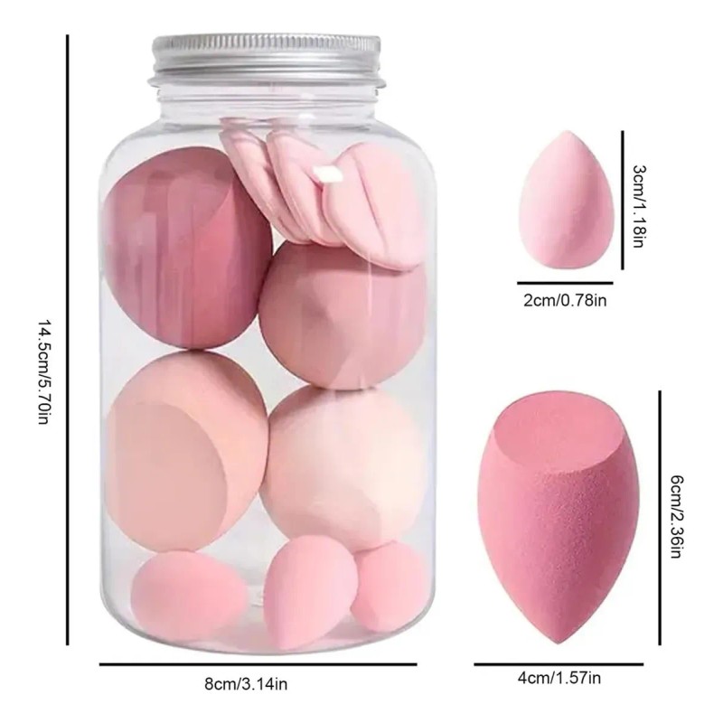14 Kit Esponja Maquillaje En Polvo Beauty Blender