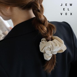 JewelVOX Scrunchie, Hair Elastic, Hair Accessory, Women's, Large, Velour, Black, Adult (Black)