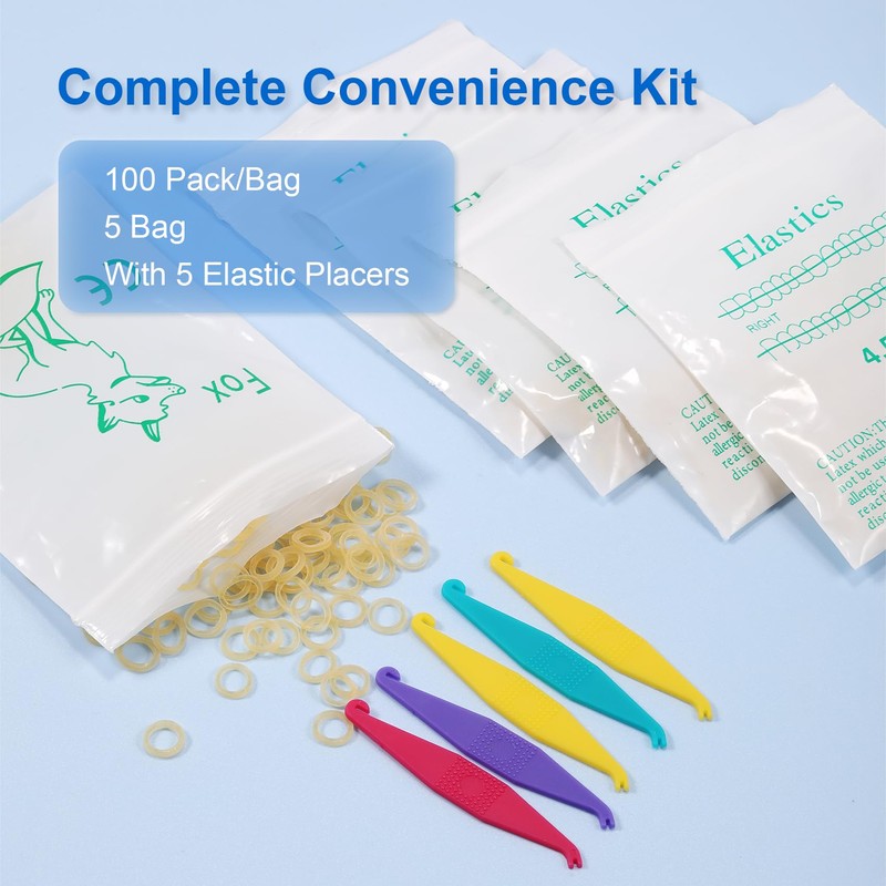 Keilend Orthodontic Rubber Bands, 500 Pcs Teeth Gap Bands with