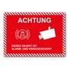 Pack of 10 Premium Stickers "Achtung dieses Objekt ist Alarm