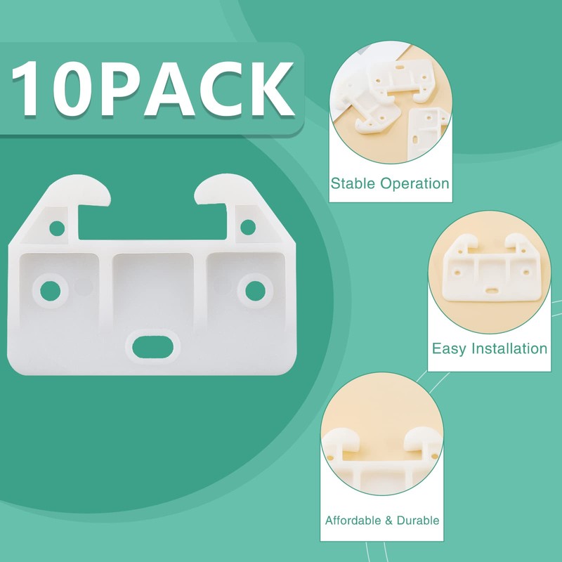 Litoexpe 10 Pieces White Plastic Drawer Guides Rear Drawer Replacement