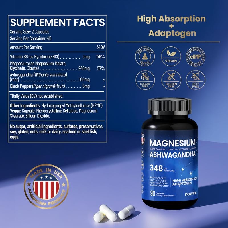 NEUMINA - Daily Cortisol Reset - Triple Complex Magnesium Supplement