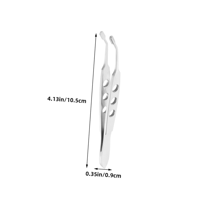 Ipetboom 2pcs Long Tweezers Tip Precision Forceps Professional Eyelid Clamp